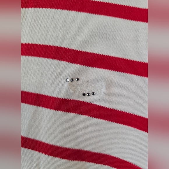 Paul Shark Yaht Retro Polo Red White Striped Long Sleeve Cotton Shirt Size XS - Picture 5 of 7